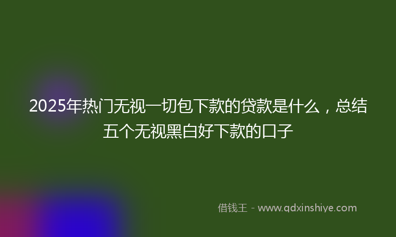 2025年热门无视一切包下款的贷款是什么，总结五个无视黑白好下款的口子