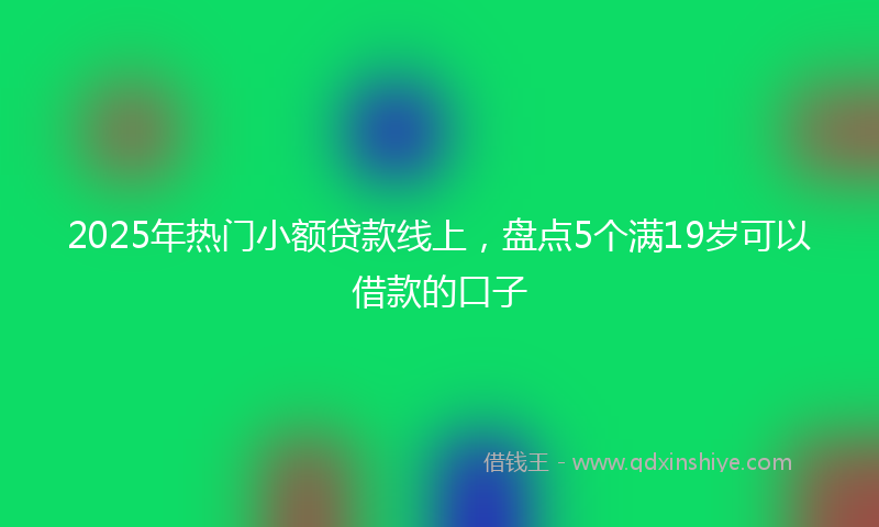 2025年热门小额贷款线上，盘点5个满19岁可以借款的口子