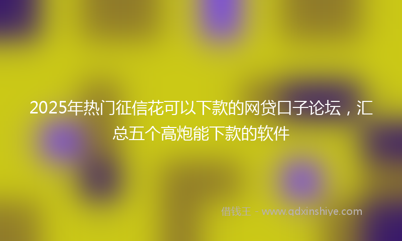 2025年热门征信花可以下款的网贷口子论坛，汇总五个高炮能下款的软件