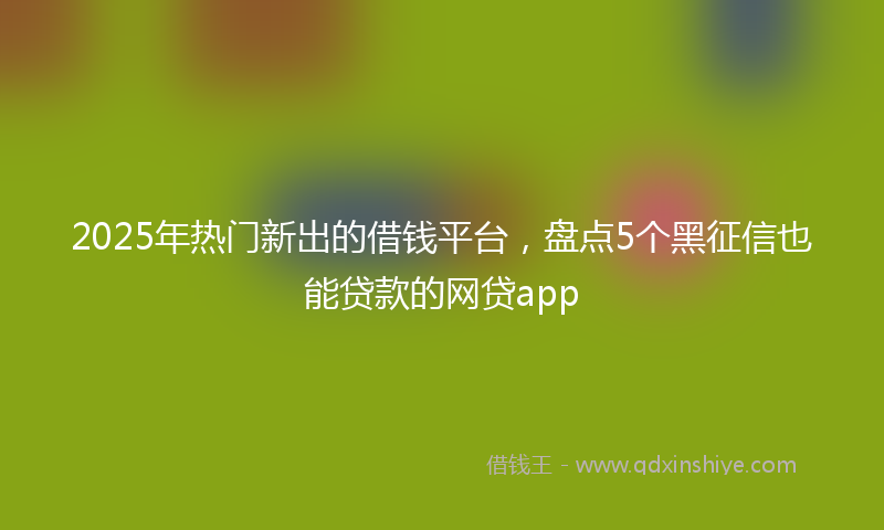 2025年热门新出的借钱平台，盘点5个黑征信也能贷款的网贷app