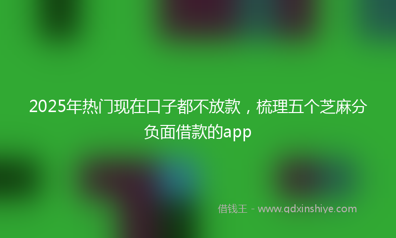 2025年热门现在口子都不放款，梳理五个芝麻分负面借款的app
