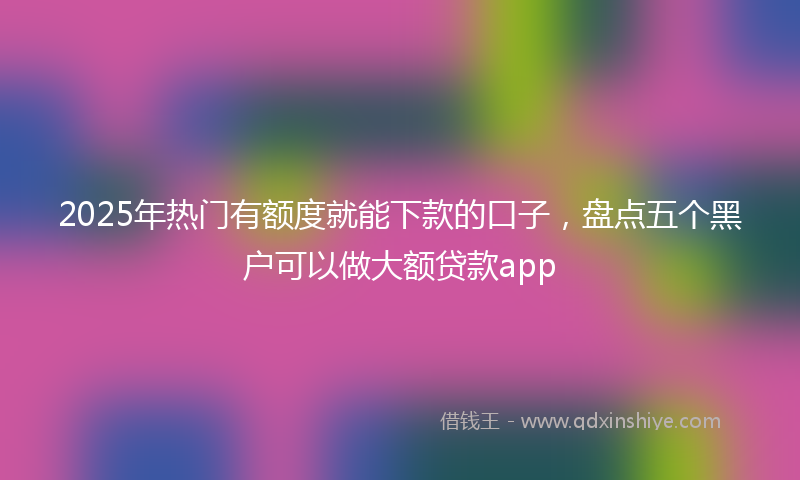 2025年热门有额度就能下款的口子，盘点五个黑户可以做大额贷款app