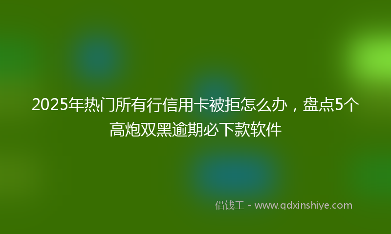2025年热门所有行信用卡被拒怎么办，盘点5个高炮双黑逾期必下款软件