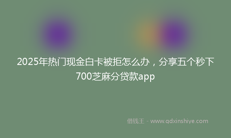 2025年热门现金白卡被拒怎么办，分享五个秒下700芝麻分贷款app