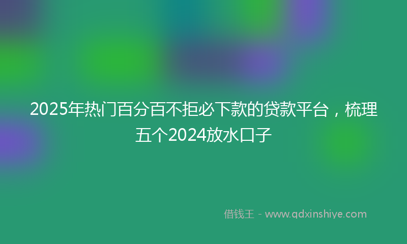 2025年热门百分百不拒必下款的贷款平台，梳理五个2024放水口子
