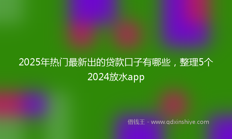 2025年热门最新出的贷款口子有哪些，整理5个2024放水app