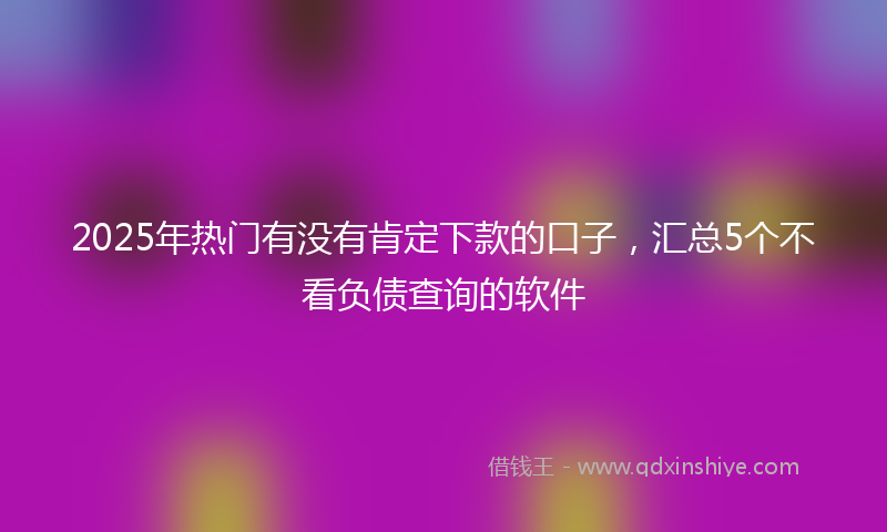 2025年热门有没有肯定下款的口子，汇总5个不看负债查询的软件