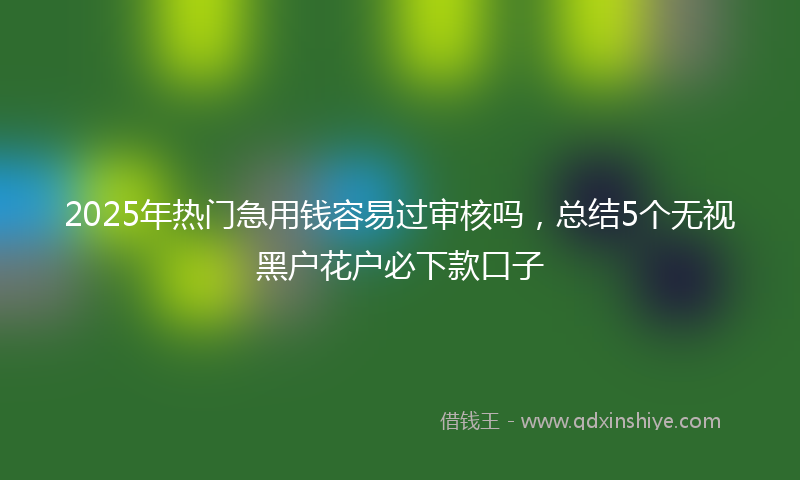 2025年热门急用钱容易过审核吗，总结5个无视黑户花户必下款口子