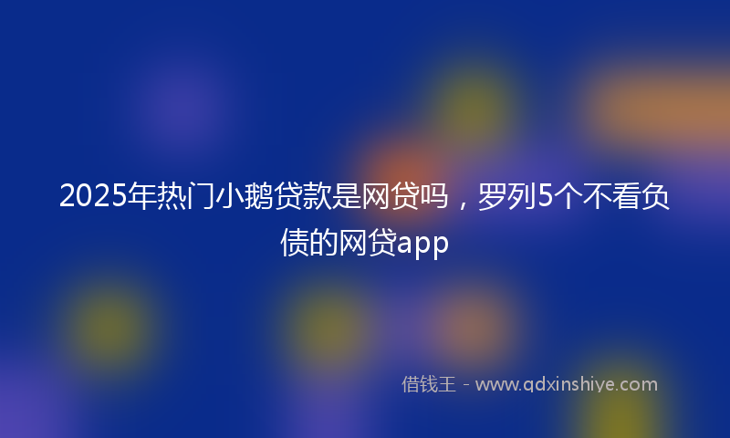 2025年热门小鹅贷款是网贷吗，罗列5个不看负债的网贷app
