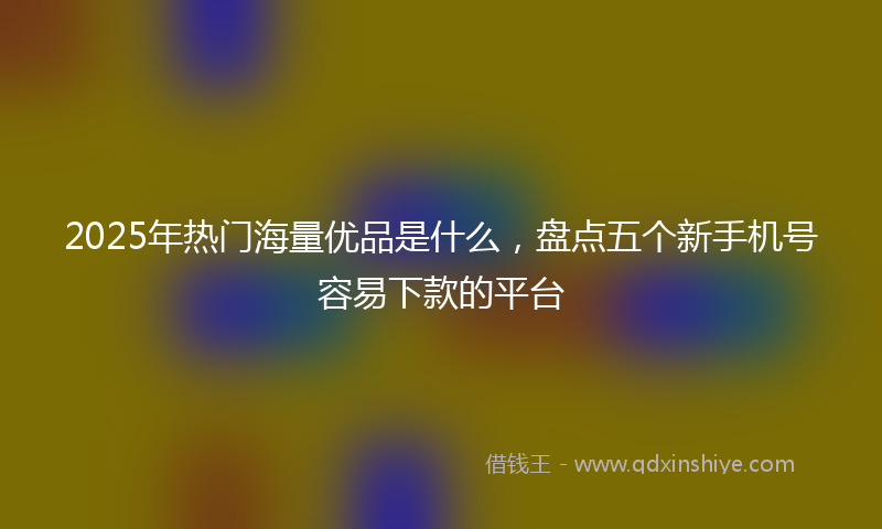 2025年热门海量优品是什么，盘点五个新手机号容易下款的平台