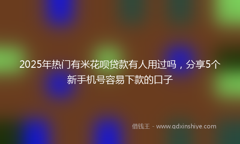 2025年热门有米花呗贷款有人用过吗，分享5个新手机号容易下款的口子