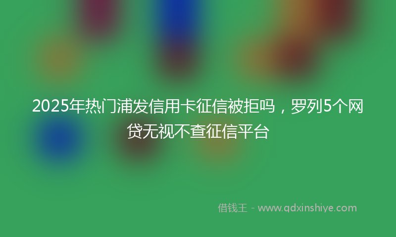 2025年热门浦发信用卡征信被拒吗，罗列5个网贷无视不查征信平台
