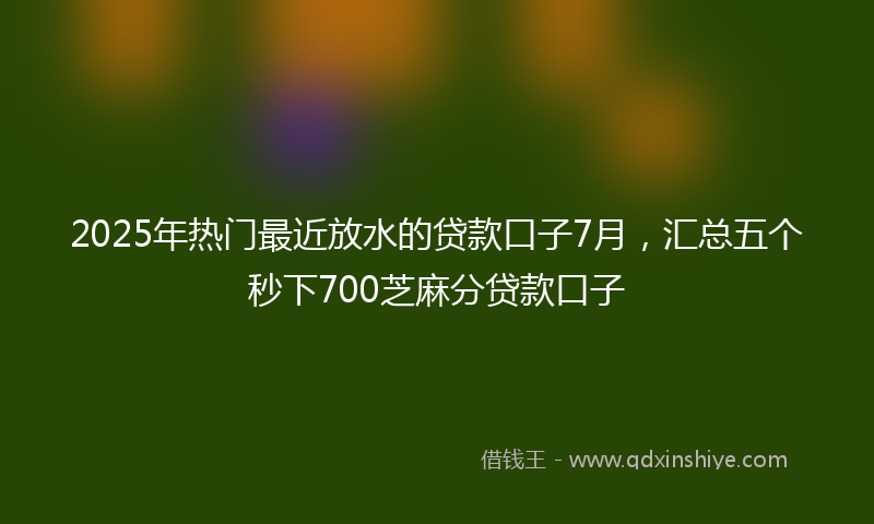2025年热门最近放水的贷款口子7月，汇总五个秒下700芝麻分贷款口子