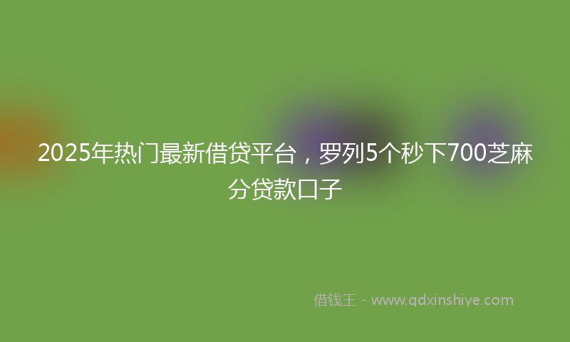 2025年热门最新借贷平台，罗列5个秒下700芝麻分贷款口子