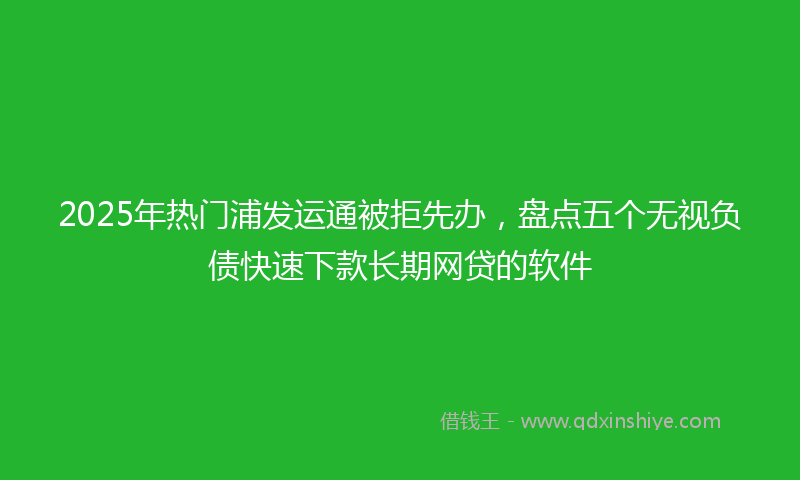 2025年热门浦发运通被拒先办，盘点五个无视负债快速下款长期网贷的软件