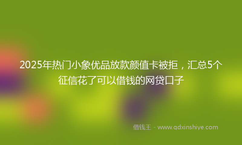 2025年热门小象优品放款颜值卡被拒，汇总5个征信花了可以借钱的网贷口子