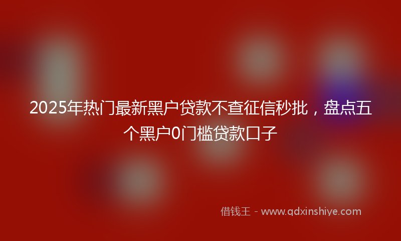 2025年热门最新黑户贷款不查征信秒批，盘点五个黑户0门槛贷款口子