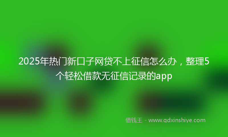2025年热门新口子网贷不上征信怎么办，整理5个轻松借款无征信记录的app