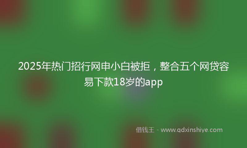 2025年热门招行网申小白被拒，整合五个网贷容易下款18岁的app