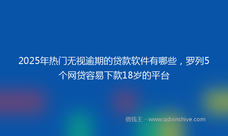 2025年热门无视逾期的贷款软件有哪些，罗列5个网贷容易下款18岁的平台
