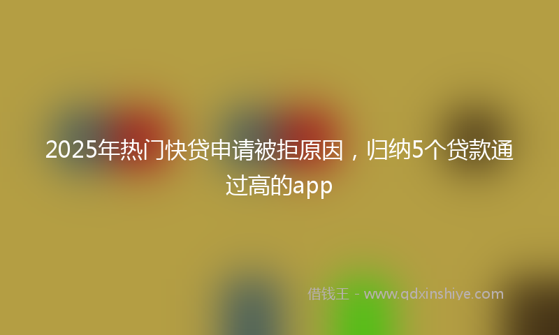 2025年热门快贷申请被拒原因，归纳5个贷款通过高的app