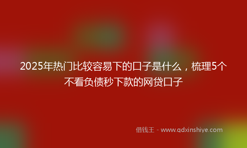 2025年热门比较容易下的口子是什么，梳理5个不看负债秒下款的网贷口子