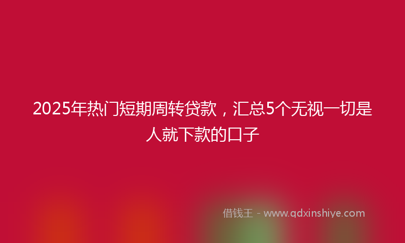 2025年热门短期周转贷款，汇总5个无视一切是人就下款的口子