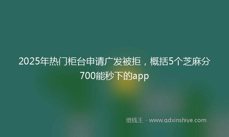 2025年热门柜台申请广发被拒，概括5个芝麻分700能秒下的app