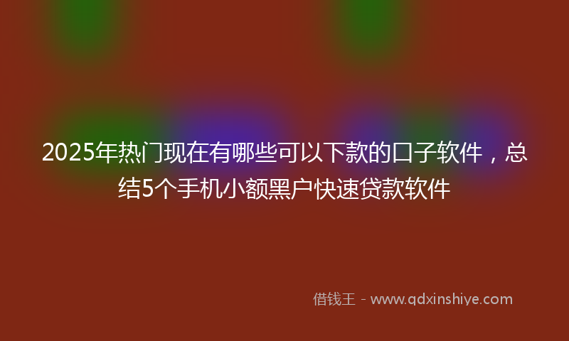 2025年热门现在有哪些可以下款的口子软件，总结5个手机小额黑户快速贷款软件