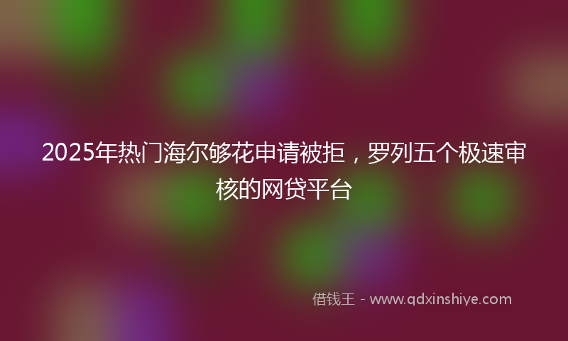 2025年热门海尔够花申请被拒，罗列五个极速审核的网贷平台