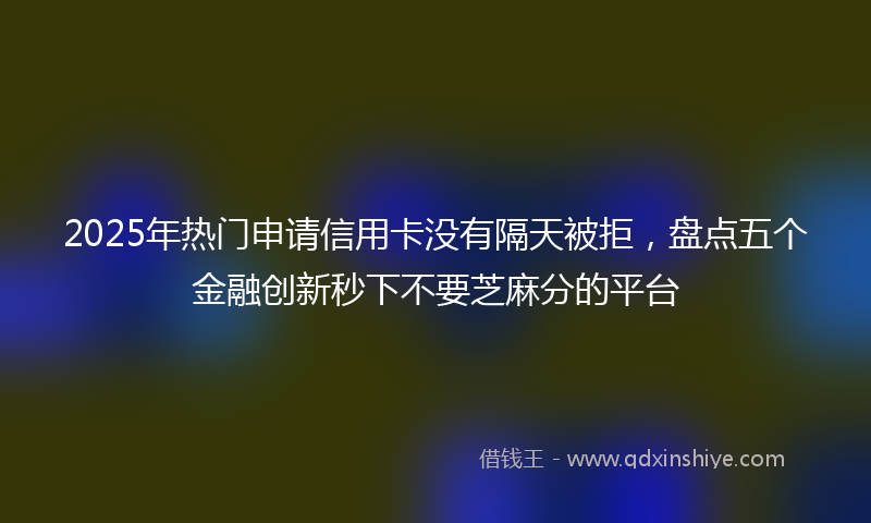 2025年热门申请信用卡没有隔天被拒，盘点五个金融创新秒下不要芝麻分的平台