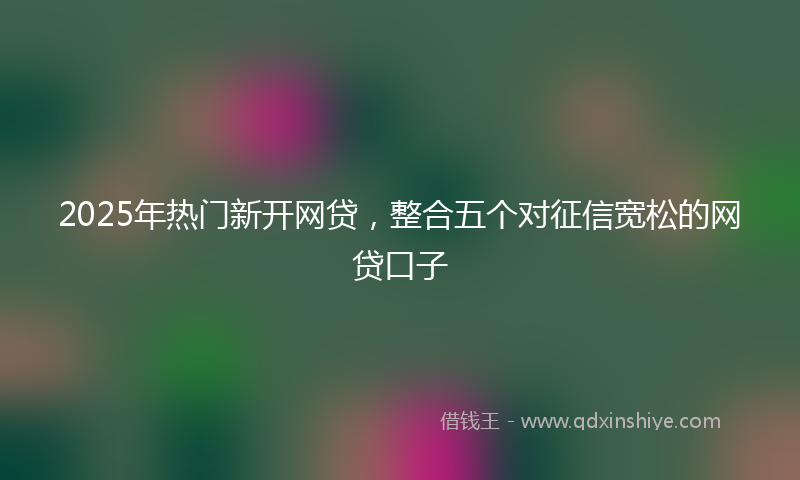 2025年热门新开网贷，整合五个对征信宽松的网贷口子