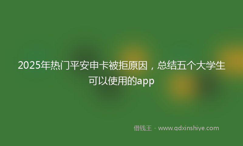 2025年热门平安申卡被拒原因，总结五个大学生可以使用的app