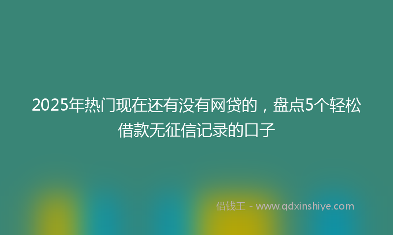 2025年热门现在还有没有网贷的，盘点5个轻松借款无征信记录的口子