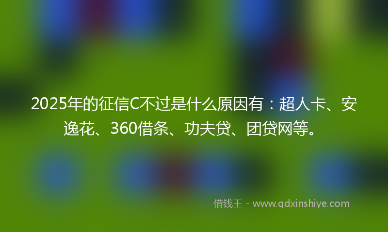 2025年的征信C不过是什么原因有：超人卡、安逸花、360借条、功夫贷、团贷网等。