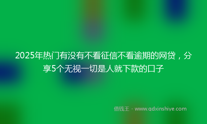 2025年热门有没有不看征信不看逾期的网贷，分享5个无视一切是人就下款的口子