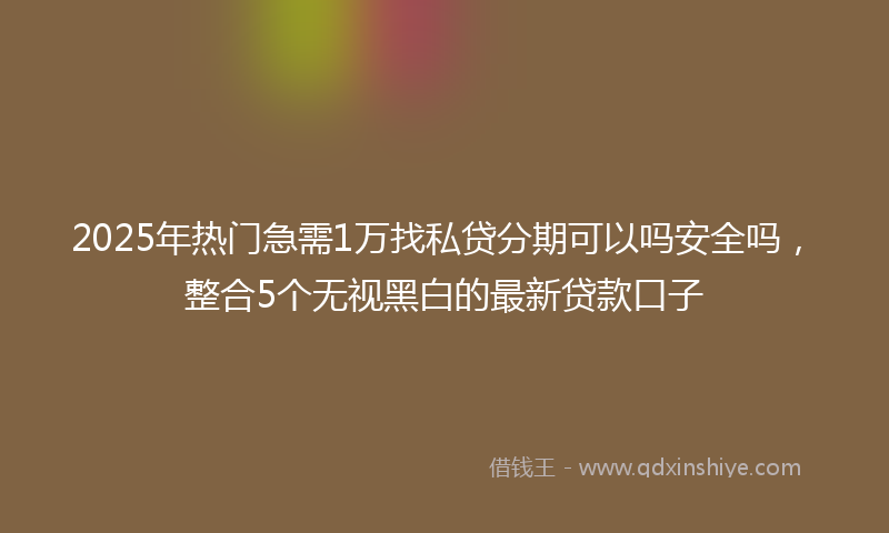 2025年热门急需1万找私贷分期可以吗安全吗，整合5个无视黑白的最新贷款口子