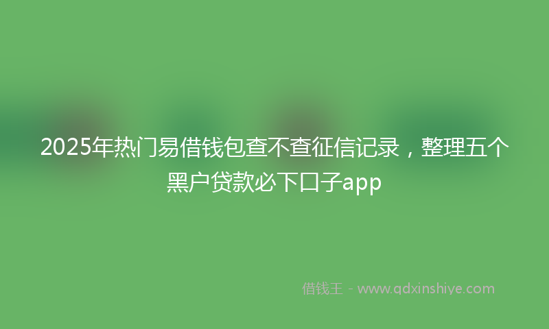 2025年热门易借钱包查不查征信记录，整理五个黑户贷款必下口子app
