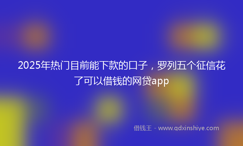 2025年热门目前能下款的口子，罗列五个征信花了可以借钱的网贷app