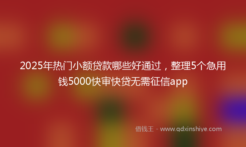 2025年热门小额贷款哪些好通过，整理5个急用钱5000快审快贷无需征信app