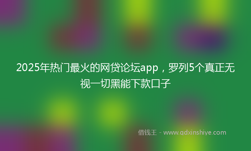 2025年热门最火的网贷论坛app，罗列5个真正无视一切黑能下款口子