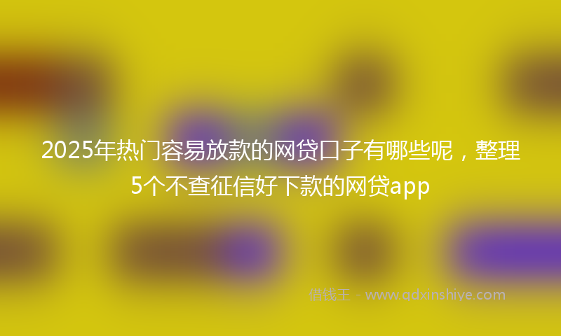 2025年热门容易放款的网贷口子有哪些呢，整理5个不查征信好下款的网贷app
