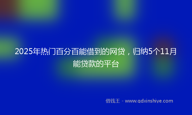 2025年热门百分百能借到的网贷，归纳5个11月能贷款的平台