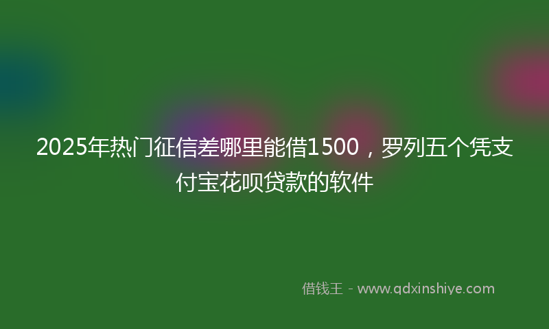 2025年热门征信差哪里能借1500，罗列五个凭支付宝花呗贷款的软件