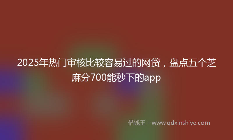 2025年热门审核比较容易过的网贷，盘点五个芝麻分700能秒下的app