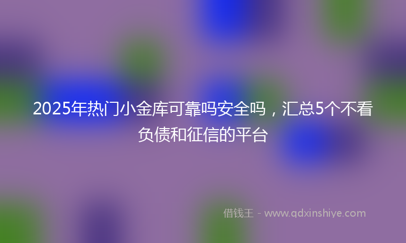 2025年热门小金库可靠吗安全吗，汇总5个不看负债和征信的平台
