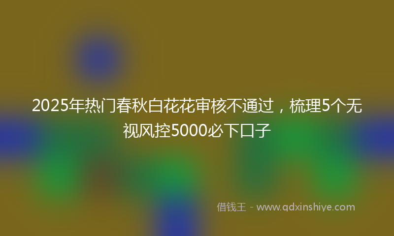 2025年热门春秋白花花审核不通过，梳理5个无视风控5000必下口子