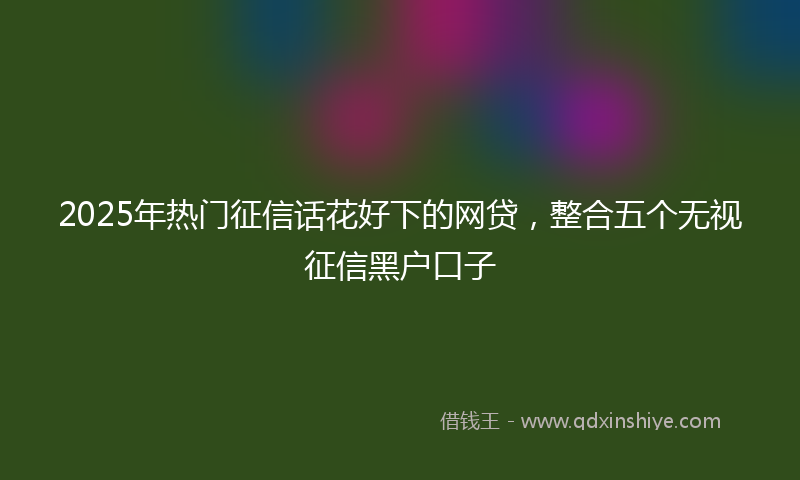 2025年热门征信话花好下的网贷，整合五个无视征信黑户口子