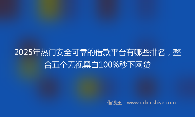 2025年热门安全可靠的借款平台有哪些排名，整合五个无视黑白100%秒下网贷