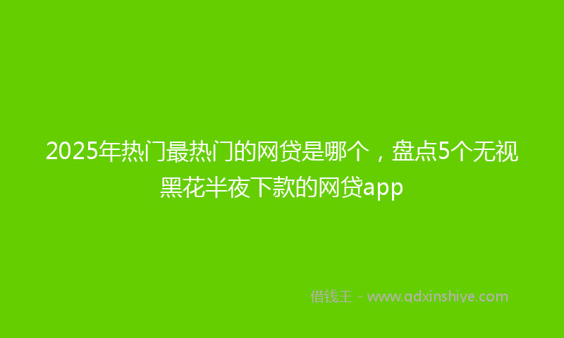 2025年热门最热门的网贷是哪个，盘点5个无视黑花半夜下款的网贷app